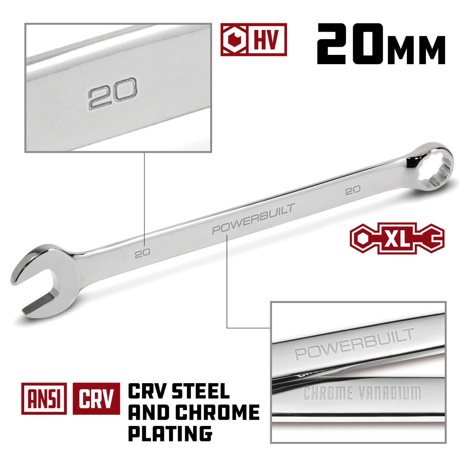 Flash Sale 👏 Powerbuilt 20 MM Fully Polished Long Pattern Metric Combination 🔧 Wrench - 640490 😉 - Image 5