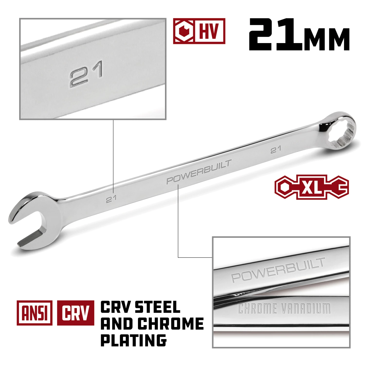 Outlet 🤩 Powerbuilt 21 MM Fully Polished Long Pattern Metric Combination 🔧 Wrench - 640491 🎉 - Image 5