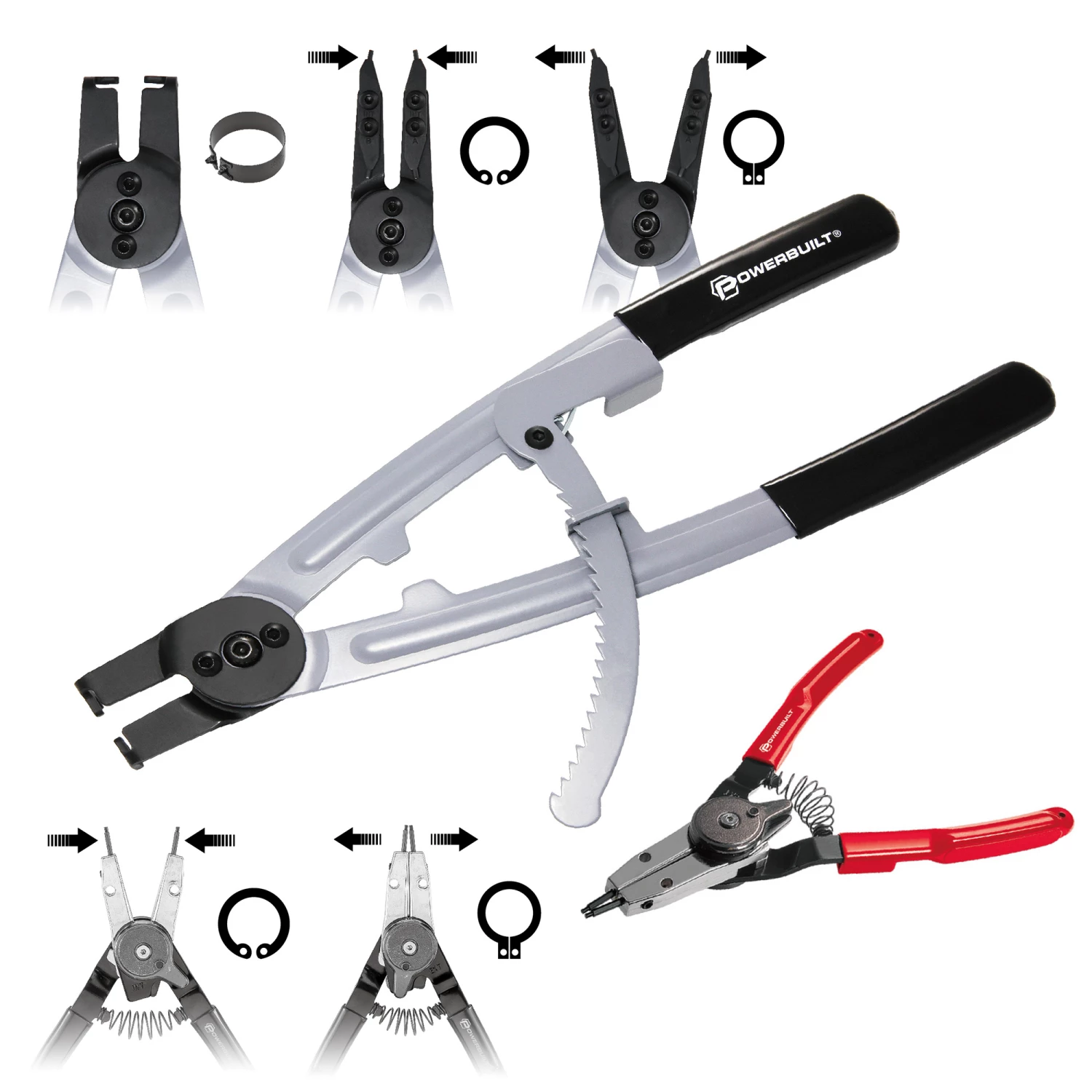 Buy ⌛ Powerbuilt 2 Piece Heavy Duty Snap-Ring Piston Ring Pliers Set - 240178 👏