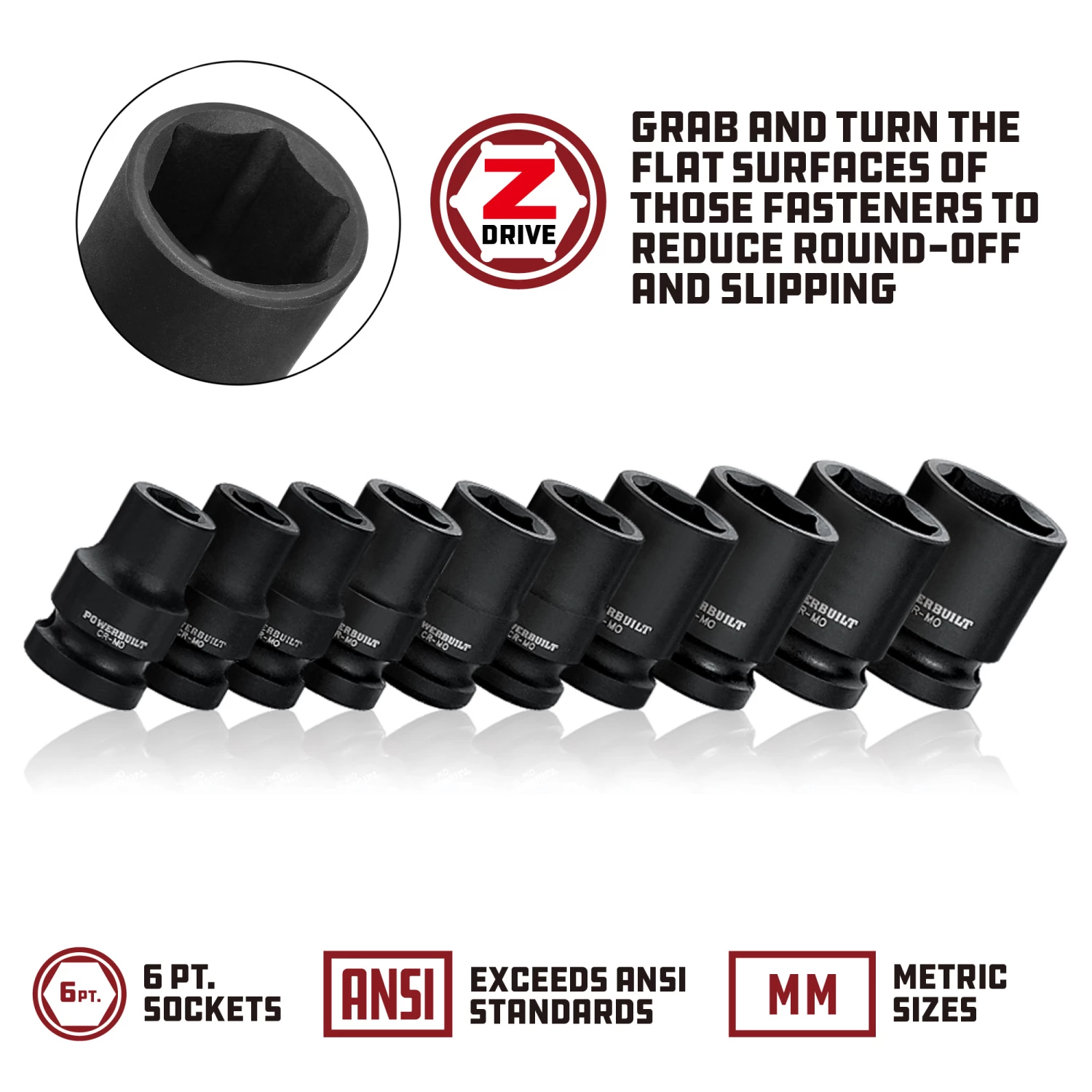 Promo ⌛ Powerbuilt 3/8 in. Drive x 18 mm 6 Point Impact Socket - 647257 🔔 - Image 4