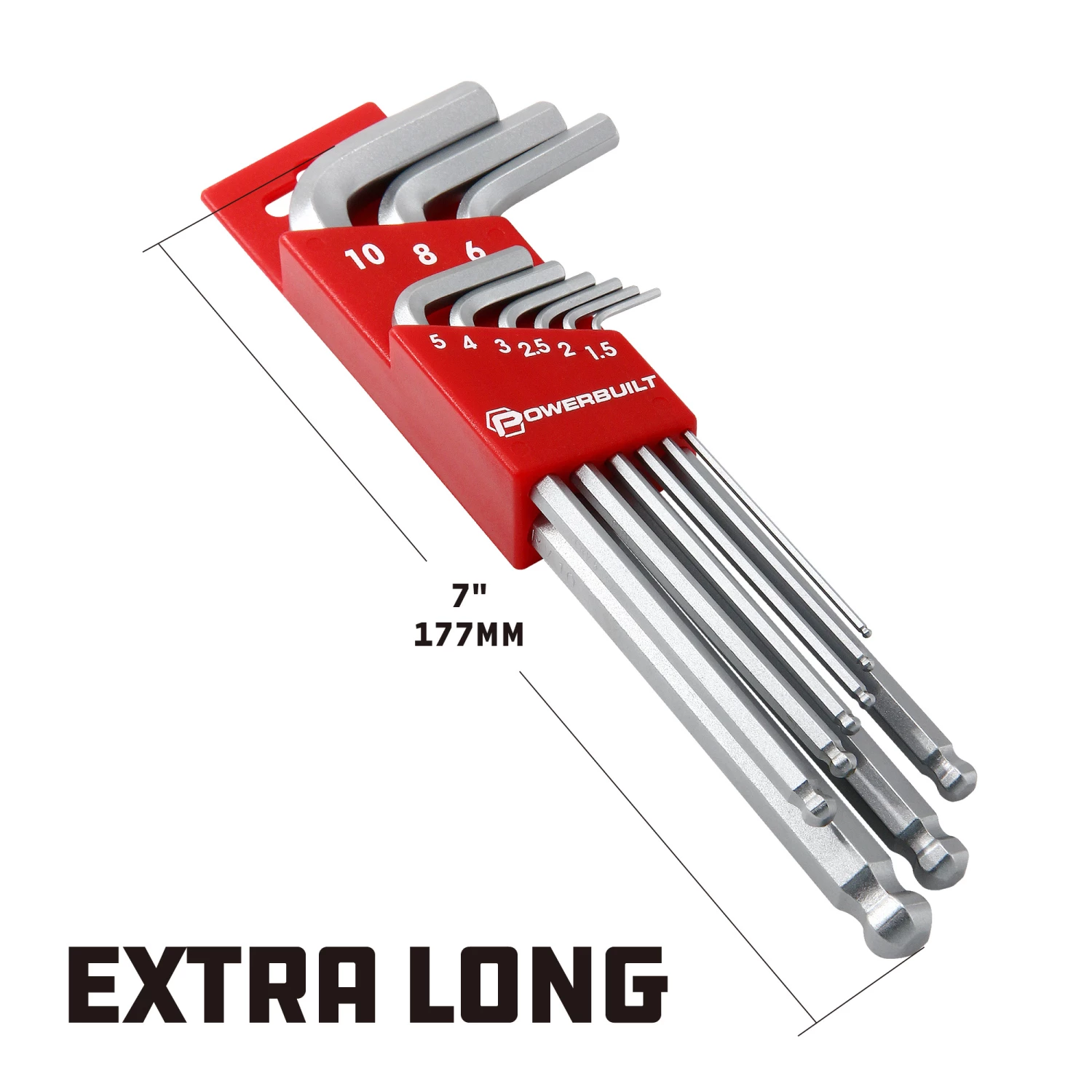 Best Pirce ❤️ Powerbuilt 9 Piece Metric Long Arm Hex Key 🔧 Wrench Set - 640082 ❤️ - Image 2