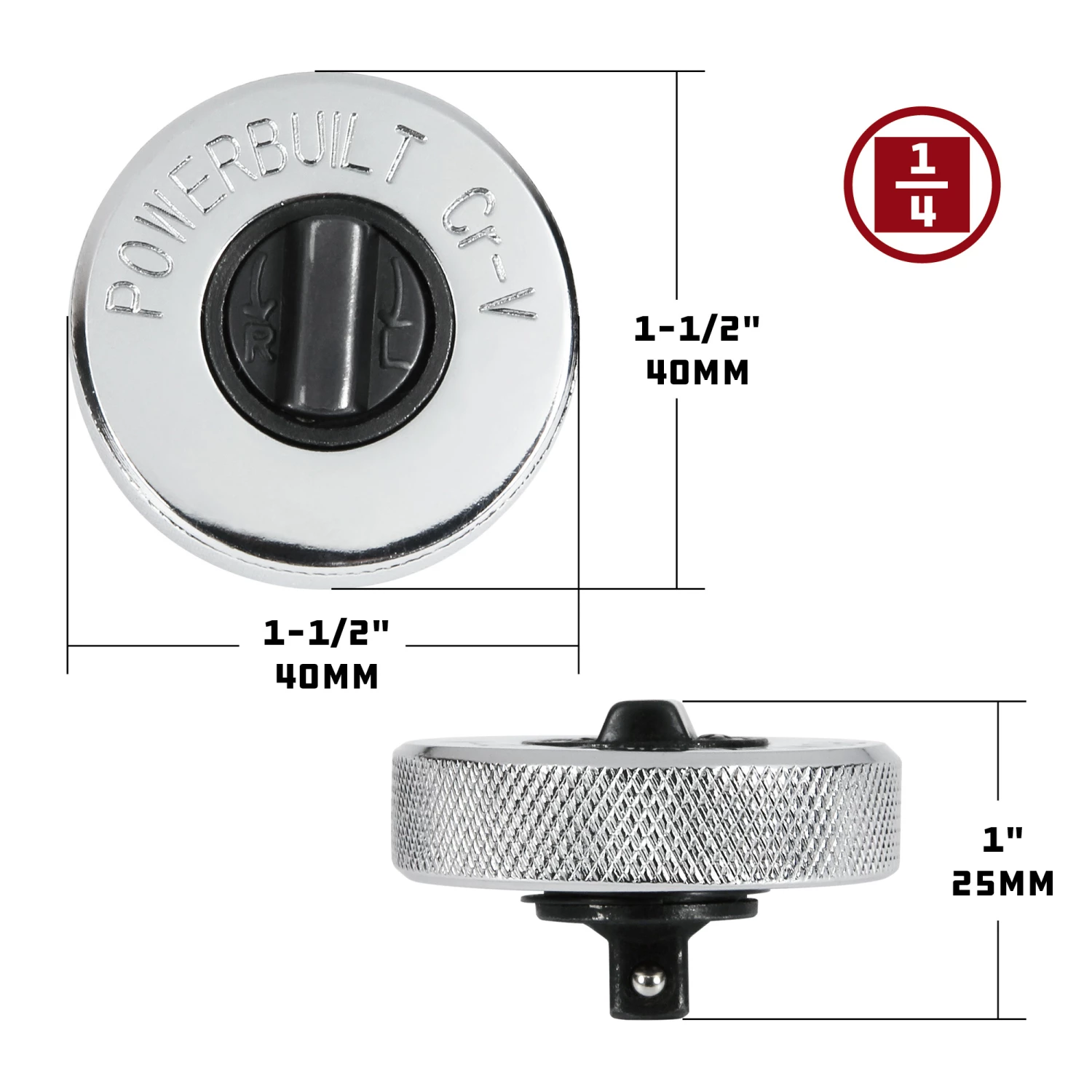 Brand new ✨ Powerbuilt 1/4 Inch Drive 72 Tooth Finger Ratchet - 640501 ❤️ - Image 4