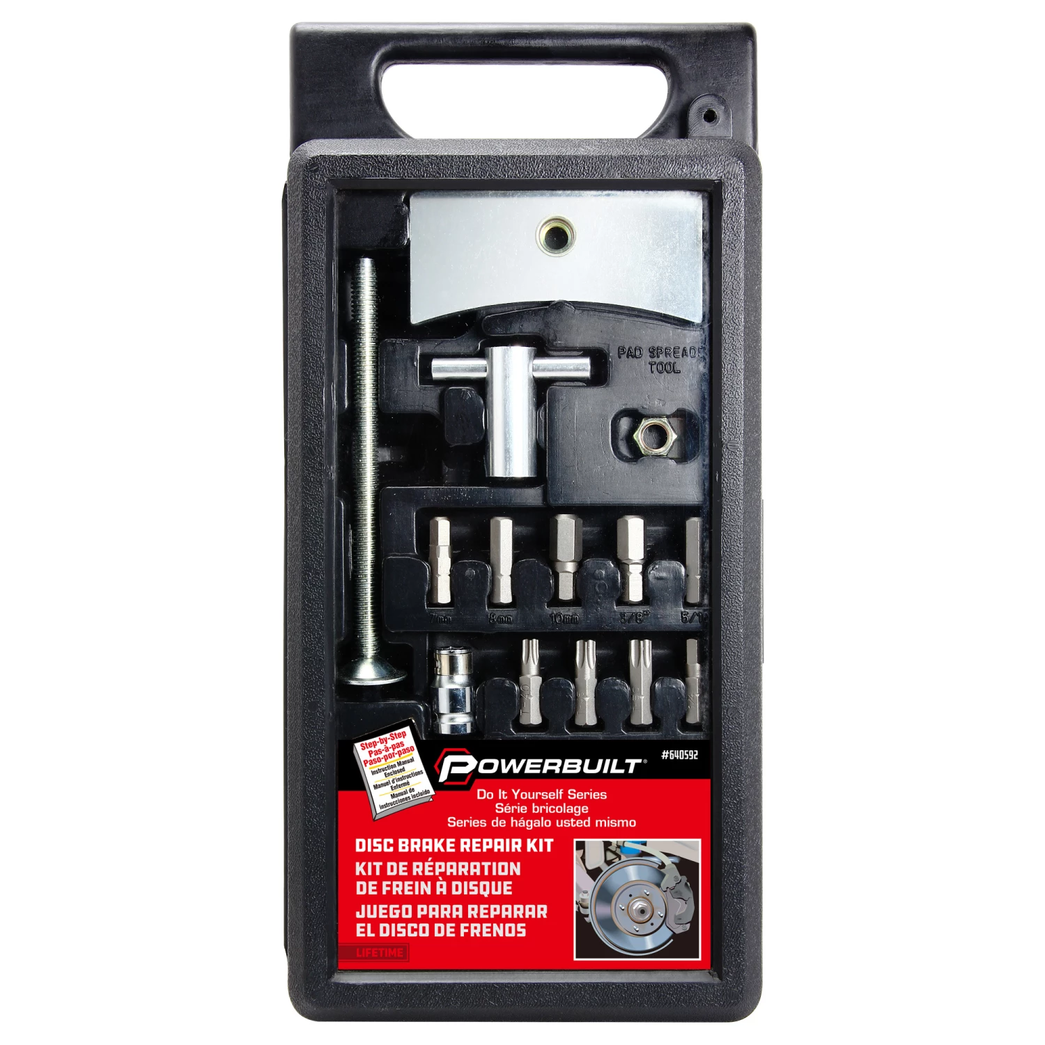 Best Sale 🥰 Powerbuilt 12 Pc. Drum Brake Repair Kit, Disc Brake Pad Spreader - 640592 ⌛ - Image 5