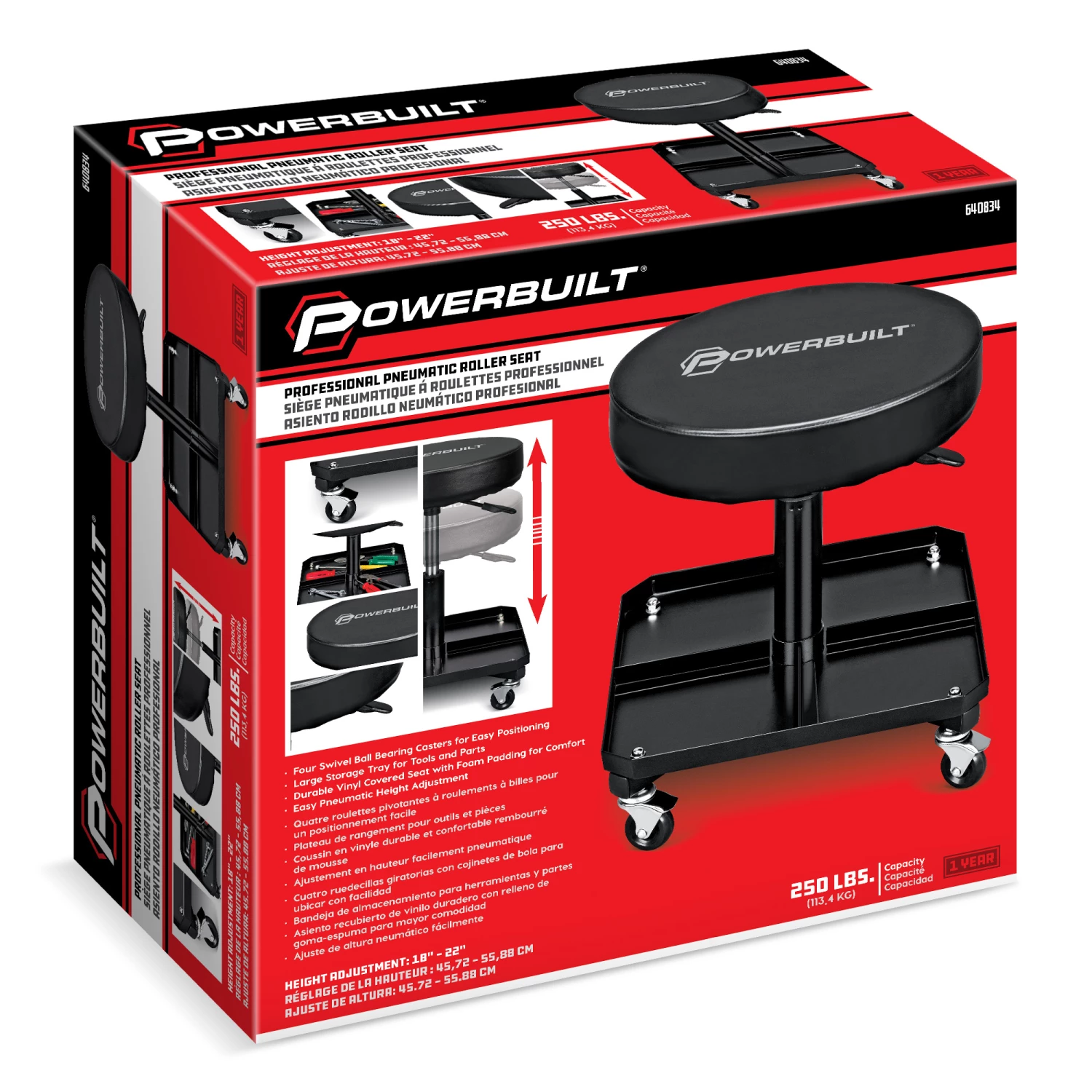 Discount ❤️ Powerbuilt Rolling Brake Stool - 640834 🌟 - Image 7