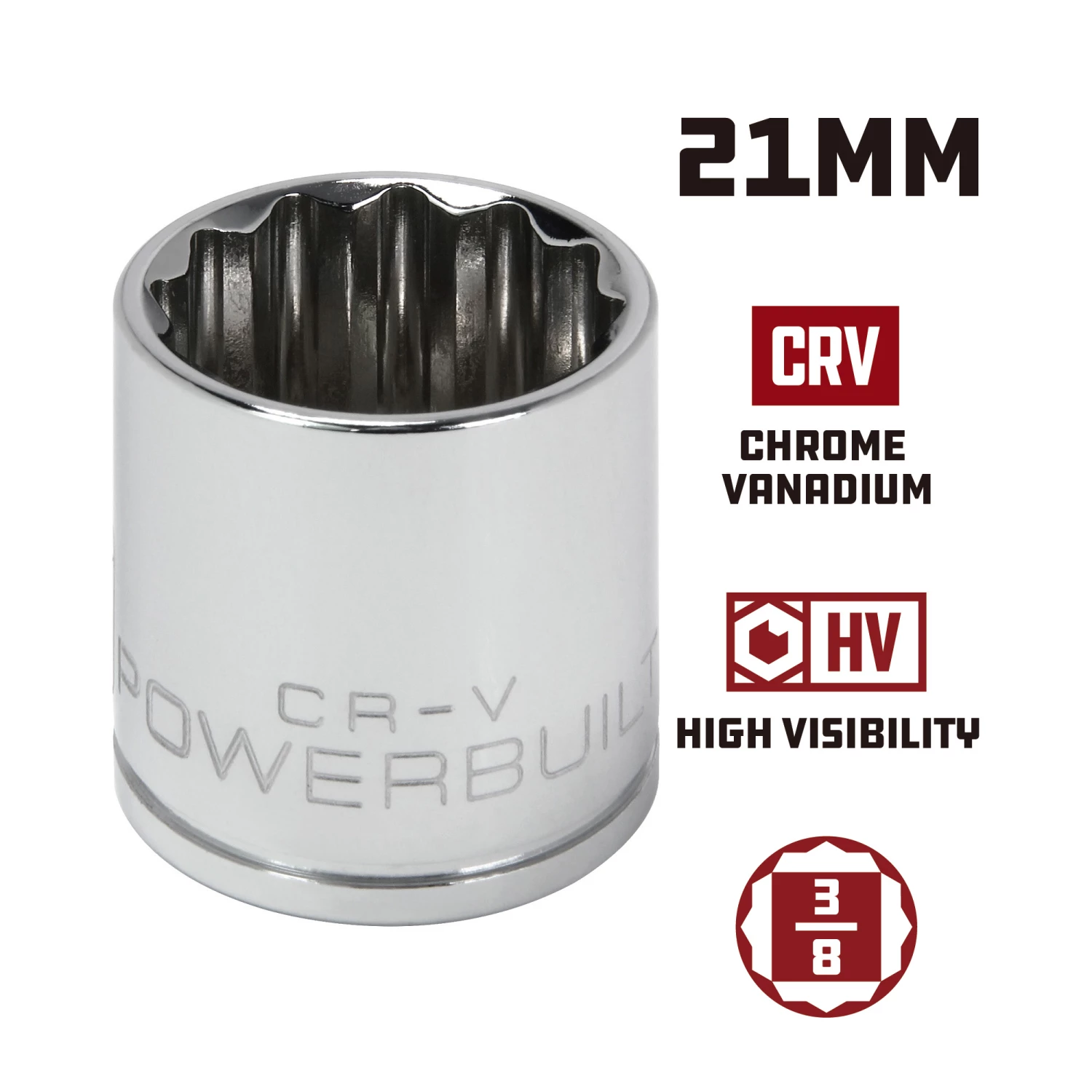 Wholesale 🔔 Powerbuilt 3/8 Inch Drive x 21 MM 12 Point Shallow Socket - 641025 ✔️ - Image 5