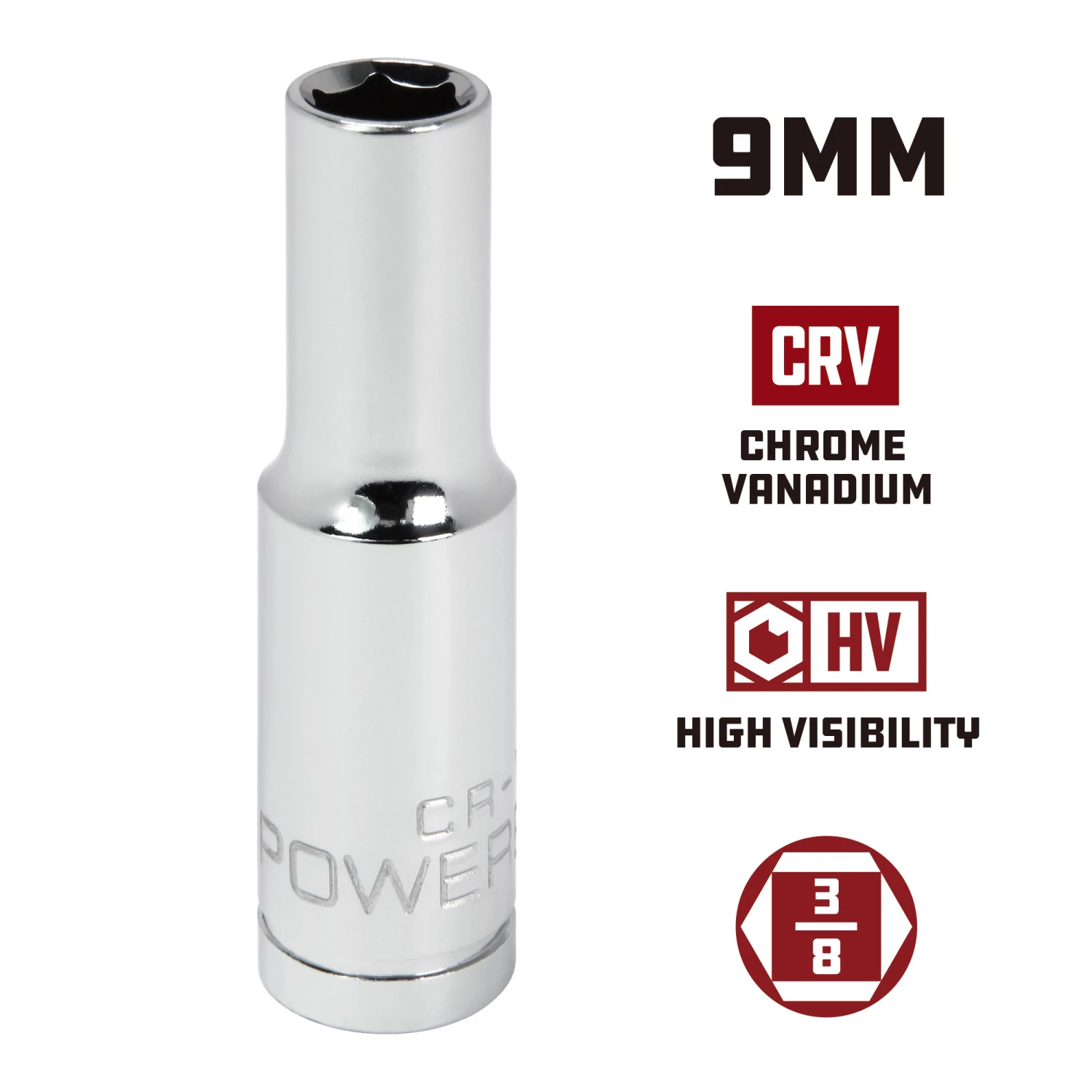 Best deal 😉 Powerbuilt 3/8 Inch Drive x 9 MM 6 Point Deep Socket - 641209 🔥 - Image 5