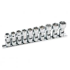 Hot Sale ✔️ Powerbuilt 10 Piece 3/8 Inch Drive Metric Universal 6 Point Socket Set - 641715 ✔️