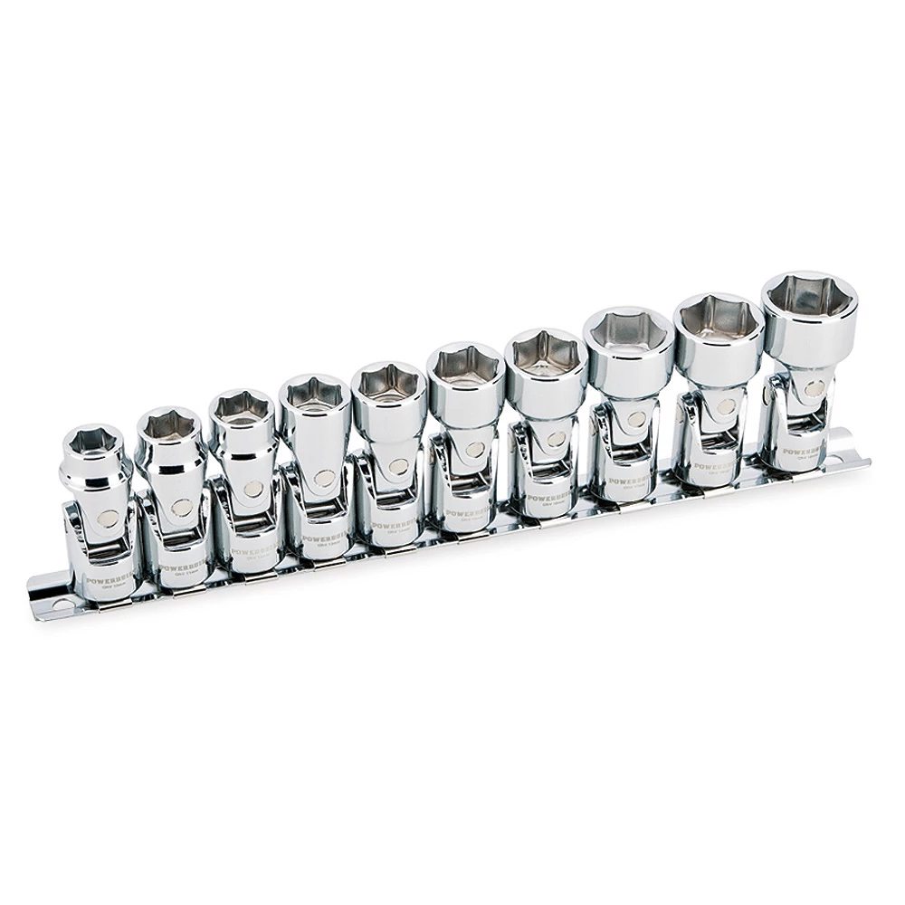 Hot Sale ✔️ Powerbuilt 10 Piece 3/8 Inch Drive Metric Universal 6 Point Socket Set - 641715 ✔️