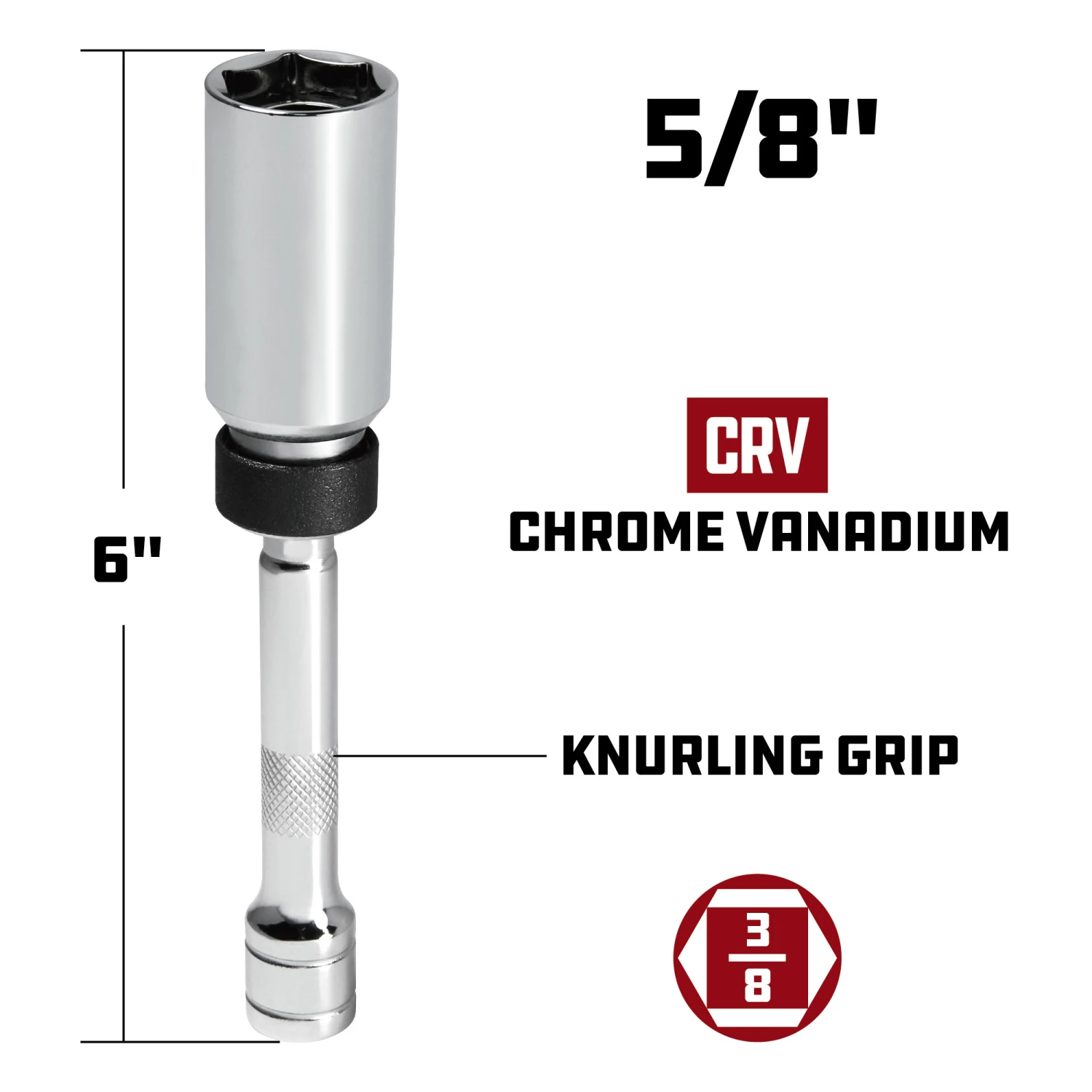 Wholesale 💯 Powerbuilt 3/8 Inch Drive x 5/8 Inch x 6 Inch Magnetic Swivel Spark Plug Socket - 641852 🥰 - Image 4