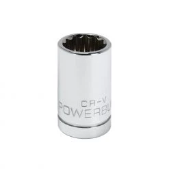 Outlet ⌛ Powerbuilt 1/2 Inch Drive x 15 MM 12 Point Shallow Socket - 642013 💯