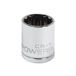 New ❤️ Powerbuilt 1/2 Inch Drive x 25 MM 12 Point Shallow Socket - 642033 🛒