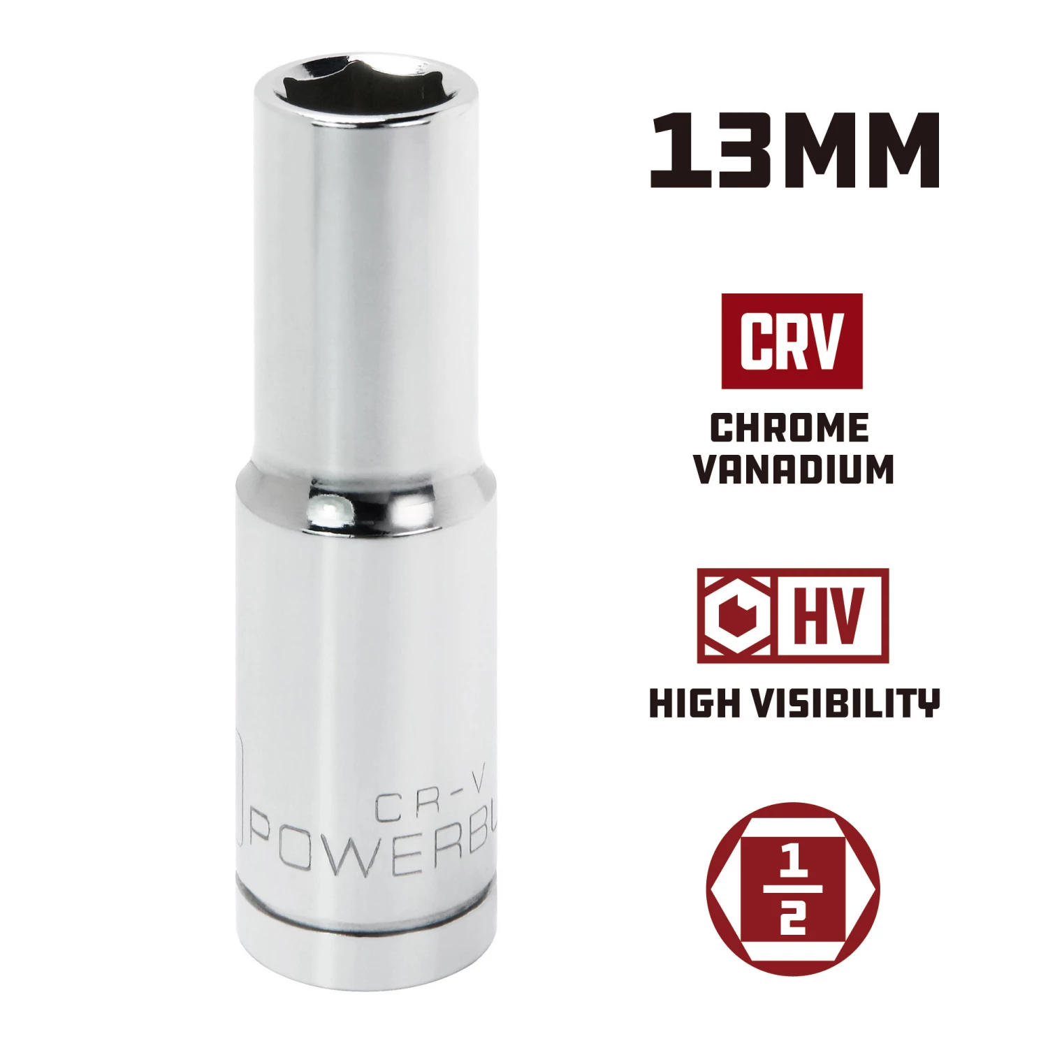 Wholesale 👏 Powerbuilt 1/2 Inch Dr. x 13 MM 6 Point Deep Socket - 642220 ❤️ - Image 2