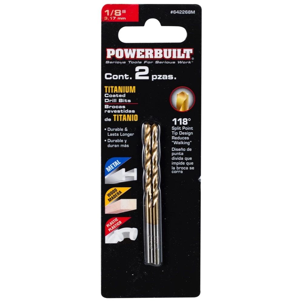 Deals ⭐ Powerbuilt 1/8" Titanium Drill Bit - 642268M ⭐ - Image 2