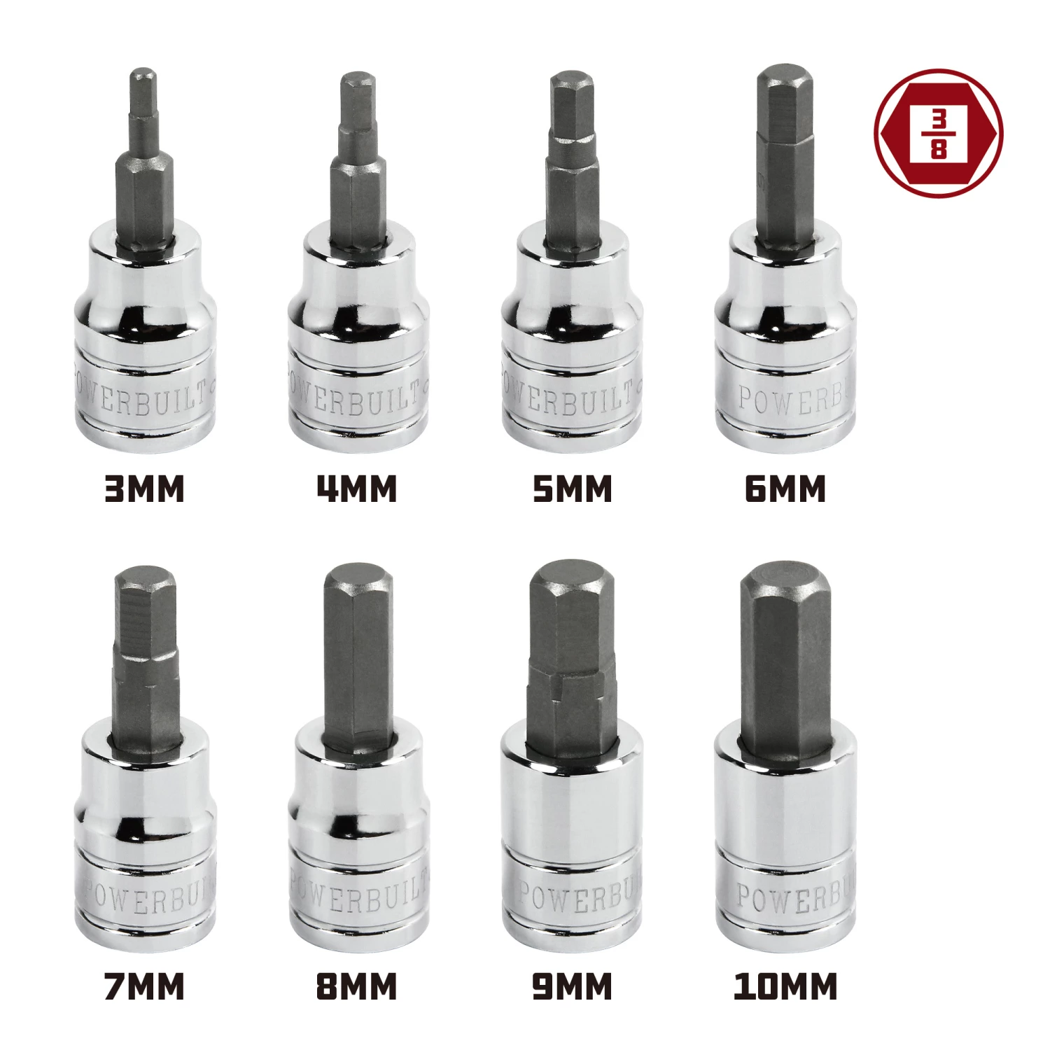 Best deal 👏 Powerbuilt 8 Piece 3/8 Inch Drive Metric Hex Bit Socket Set - 642405 😀 - Image 5