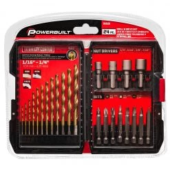 New 🥰 Powerbuilt 24 Pc Titanium Drill/Drive Set - 642639 🎉