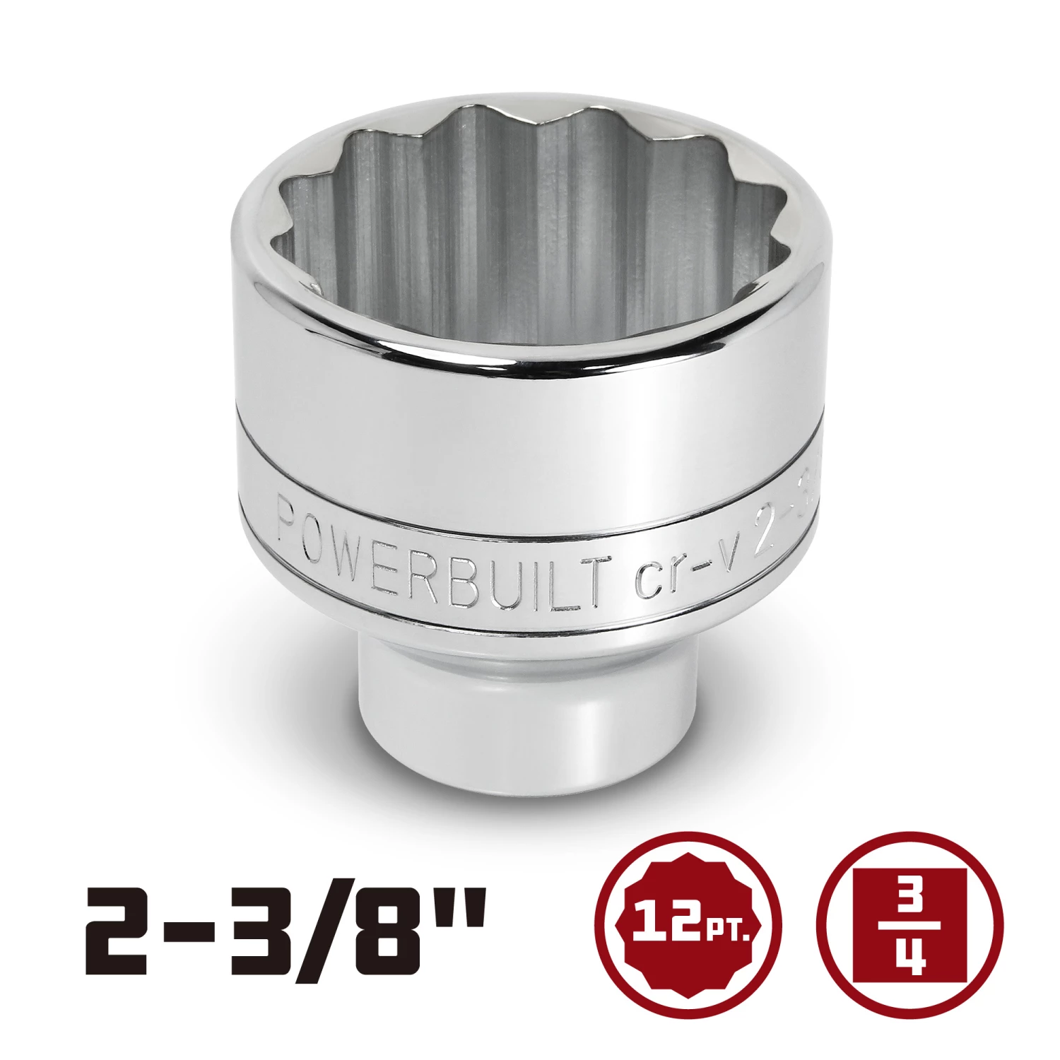 Best deal 😀 Powerbuilt 3/4 Inch Drive x 2-3/8 Inch 12 Point Shallow Socket - 643224 🥰 - Image 4