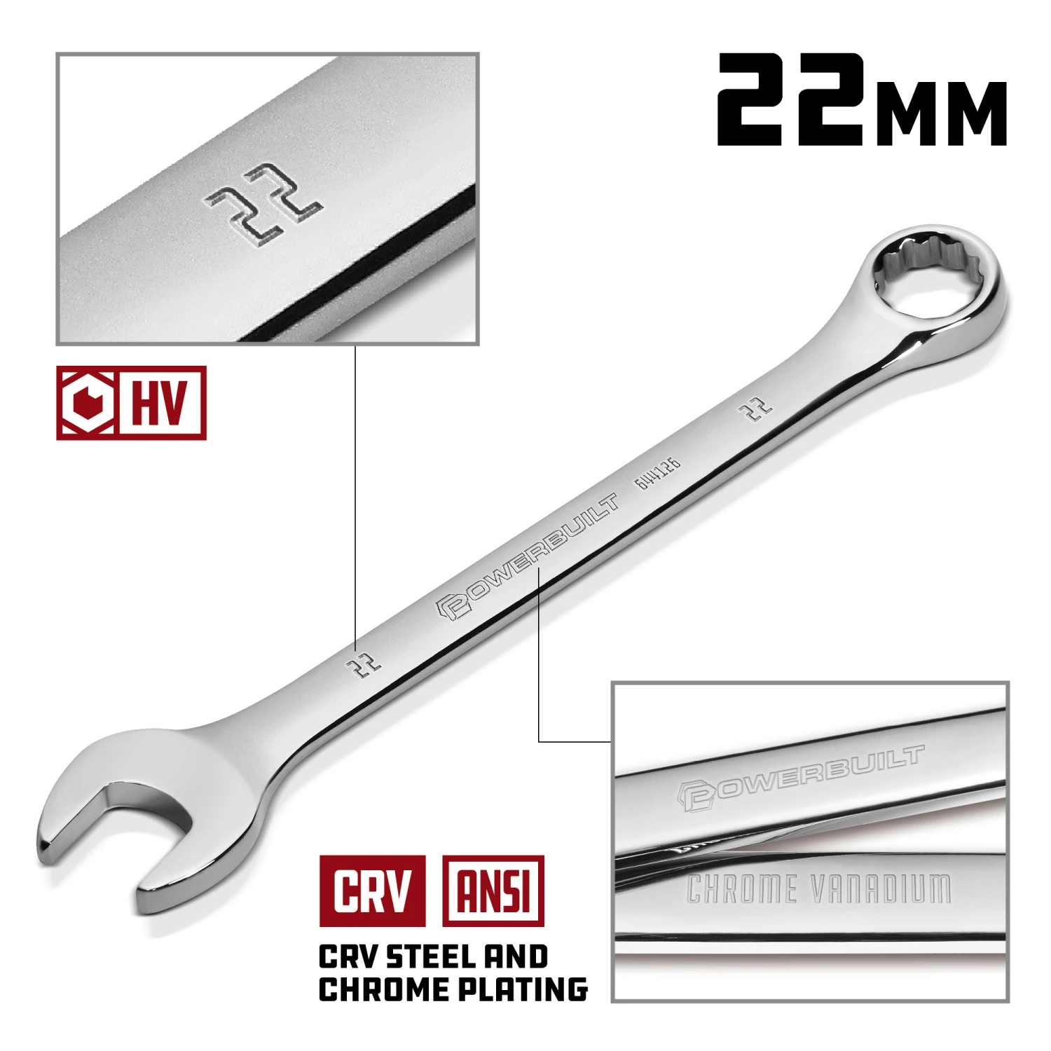 Wholesale ✨ Powerbuilt 22 MM Fully Polished Metric Combination 🔧 Wrench - 644126 🔥 - Image 5
