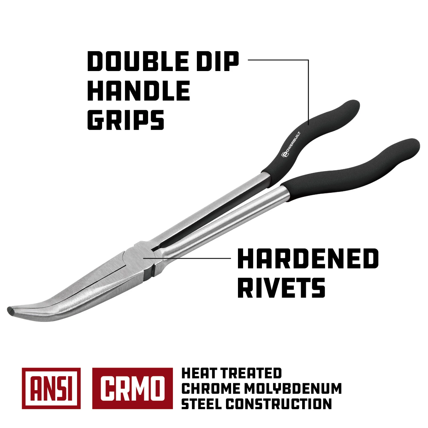 Outlet ⌛ Powerbuilt 11 Inch Pro Tech 45° Long Reach Long Nose Pliers - 645042 ✔️ - Image 3