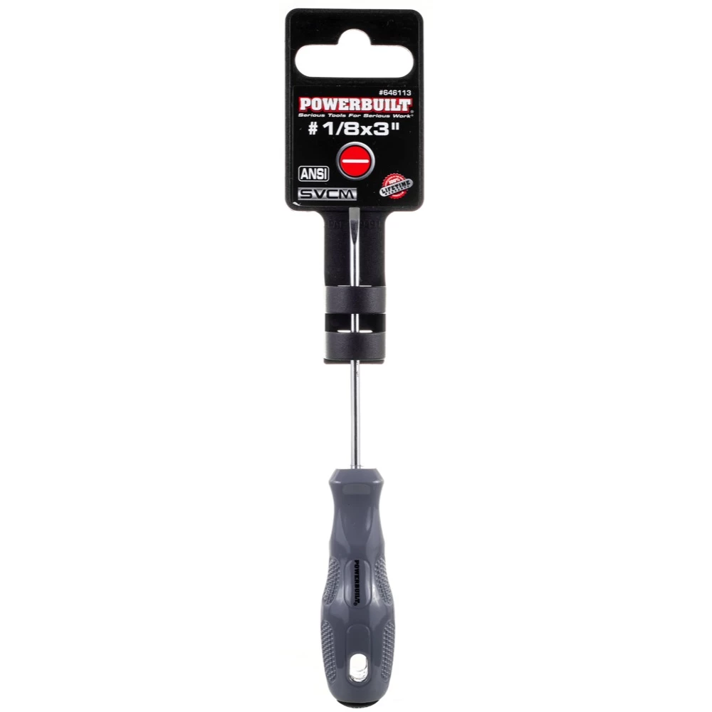Hot Sale ๐คฉ Powerbuilt 1/8 x 3 Inch Slotted Screwdriver with Acetate Handle - 646113 ๐ฅฐ - Image 2
