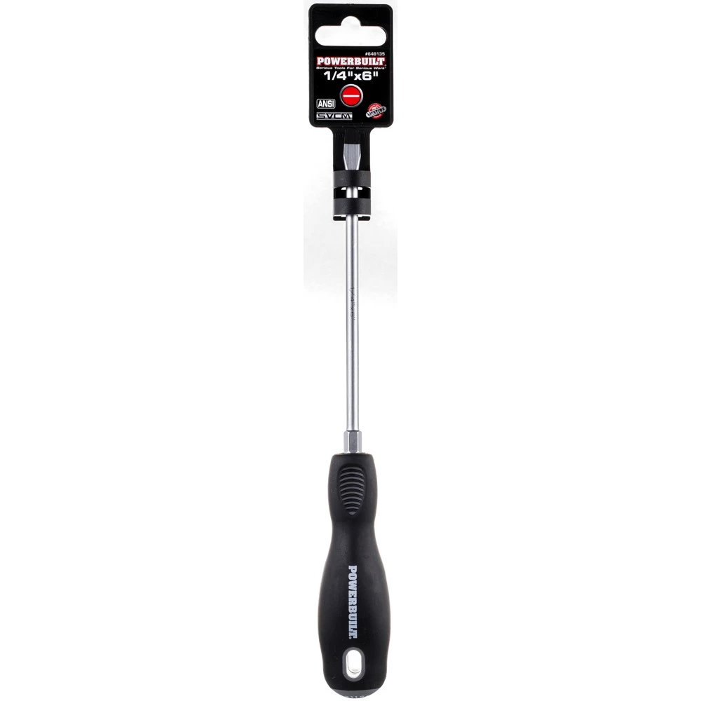 Best reviews of ✨ Powerbuilt 1/4 x 6 Inch Slotted Screwdriver with Double Injection Handle - 646135 😀 - Image 2