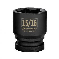 Buy 😉 Powerbuilt 1/2 Inch Drive x 15/16 Inch 6 Point Impact Socket - 647158 🎉