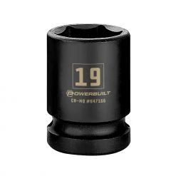 Best deal 🔥 Powerbuilt 1/2 Inch Drive x 19 MM 6 Point Impact Socket - 647166 🧨