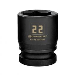 Flash Sale 🎁 Powerbuilt 1/2 Inch Drive x 22 MM 6 Point Impact Socket - 647168 🎉