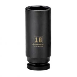 Hot Sale 🥰 Powerbuilt 3/8 in. Drive x 18 mm 6 Point Deep Well Impact Socket - 647268 🔥