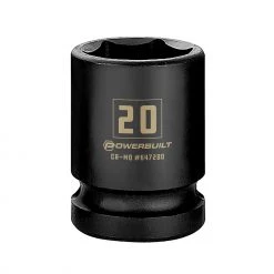 New 🤩 Powerbuilt 1/2 Inch Drive x 20 MM 6 Point Impact Socket - 647280 😉
