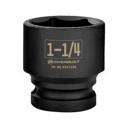 Hot Sale 💯 Powerbuilt 1/2 Inch Drive x 1-1/4 Inch 6 Point Impact Socket - 647296 😉