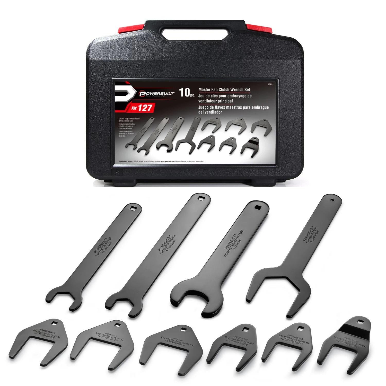 Brand new 😀 Powerbuilt 10 Pc. Master Fan Clutch 🔧 Wrench Set Kit 127 - 647814 😍