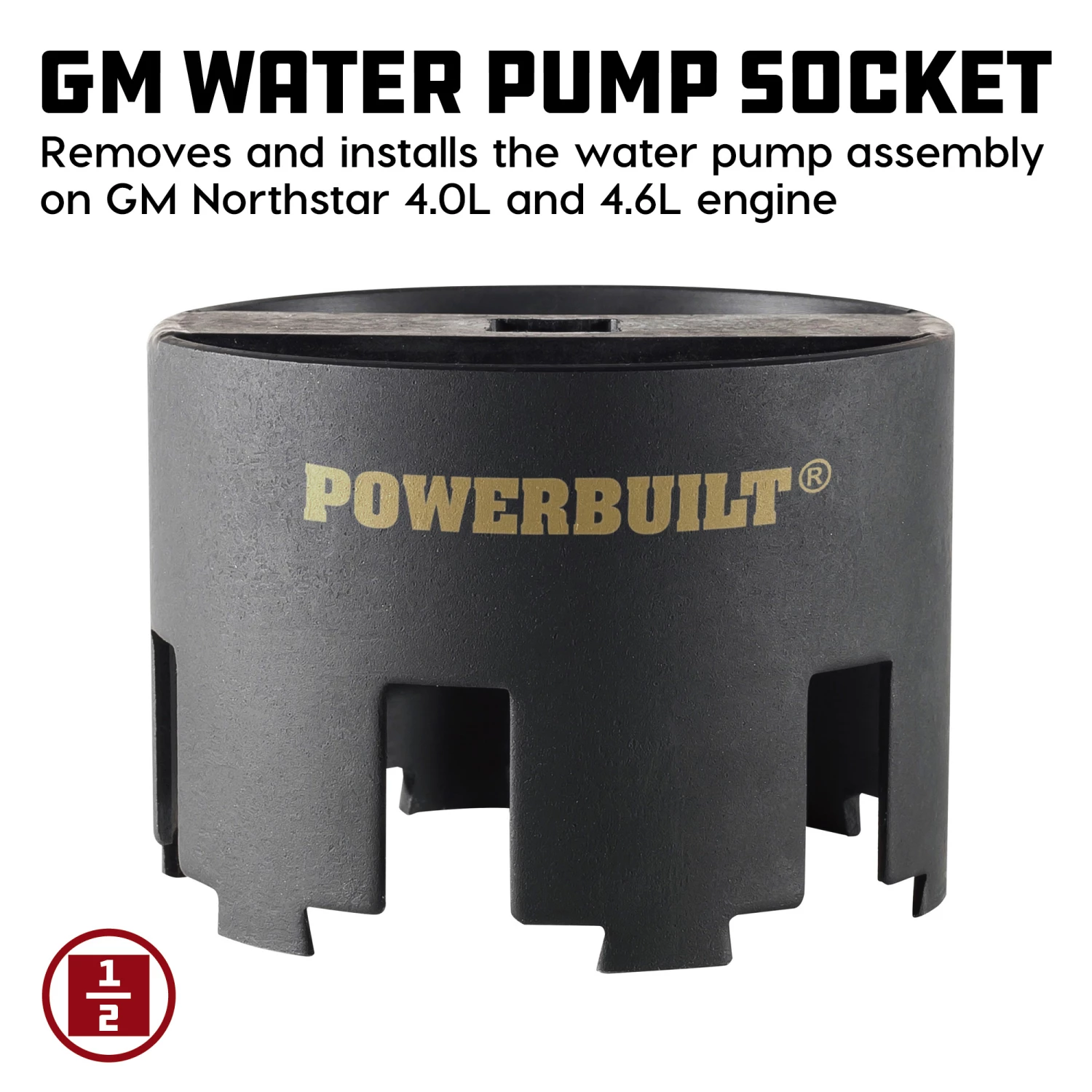Discount 🔔 Powerbuilt 1/2 in. Drive GM Water Pump Removal and Installation Socket - 648203M 🤩 - Image 2