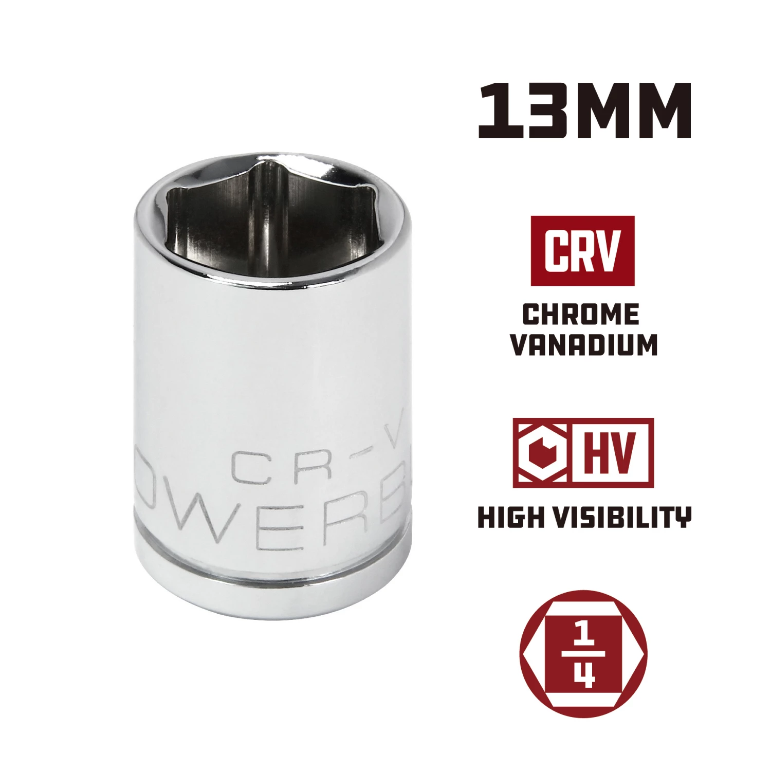Best Pirce ๐ฏ Powerbuilt 1/4 Inch Drive x 13 MM 6 Point Shallow Socket - 648290 ๐ - Image 5