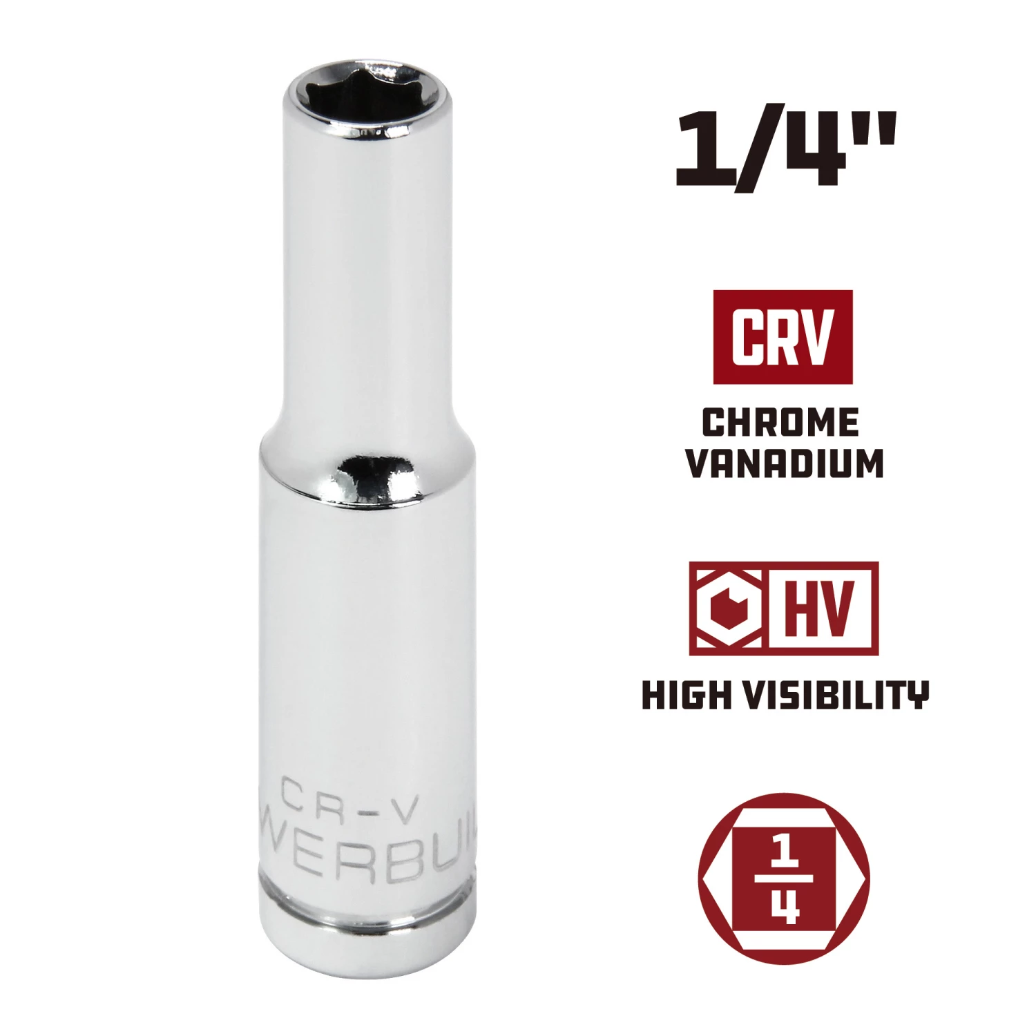 Discount 🎉 Powerbuilt 1/4 Inch Drive x 1/4 Inch 6 Point Deep Socket - 648291 🔥 - Image 2