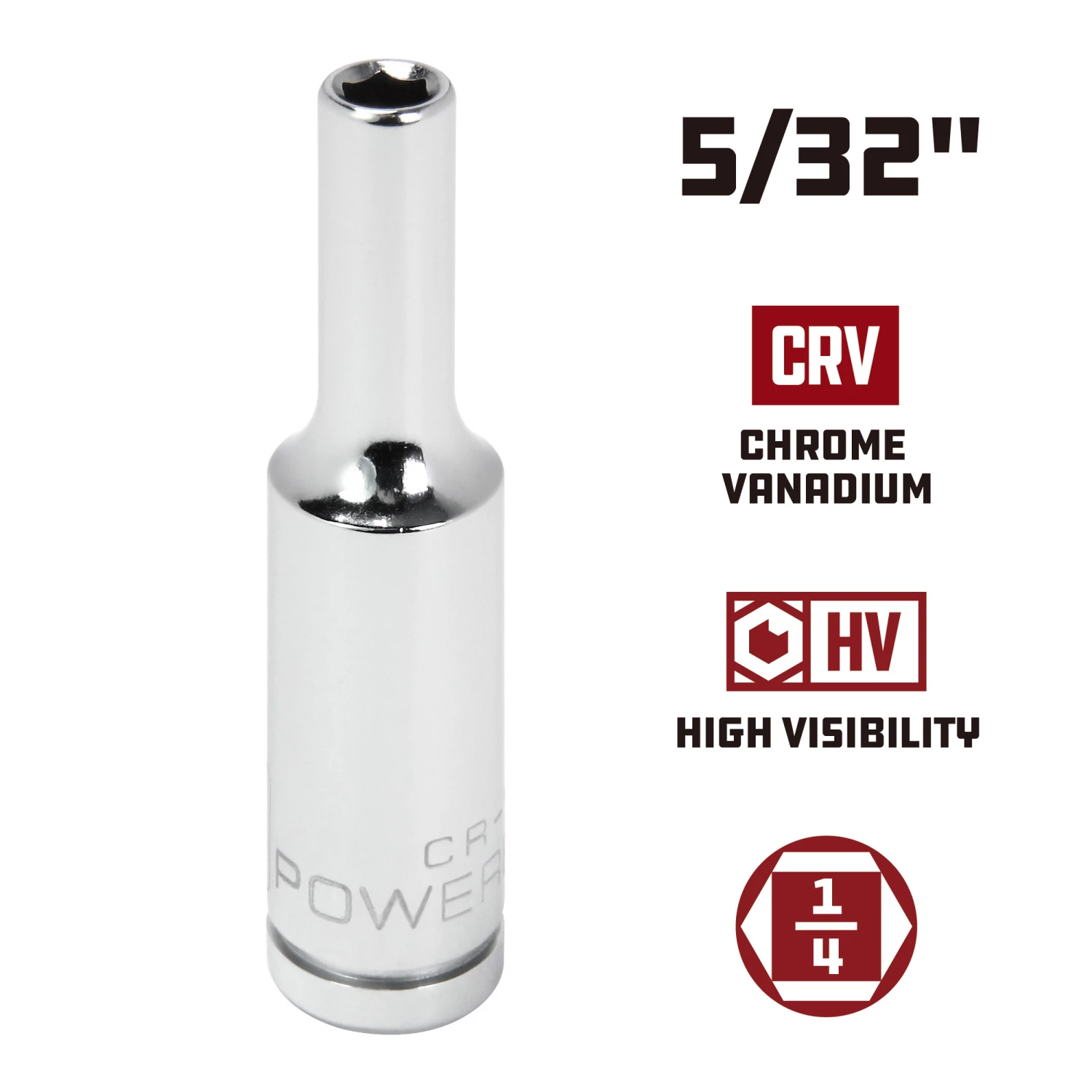 Buy 👍 Powerbuilt 1/4 Inch Drive x 5/32 Inch 6 Point Deep Socket - 648306 😉 - Image 2