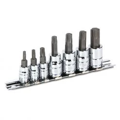 Hot Sale 👏 Powerbuilt 7 Pc Torx Bit Socket Set, Star Bit, 1/4" and 3/8" Drive - 648414 😀
