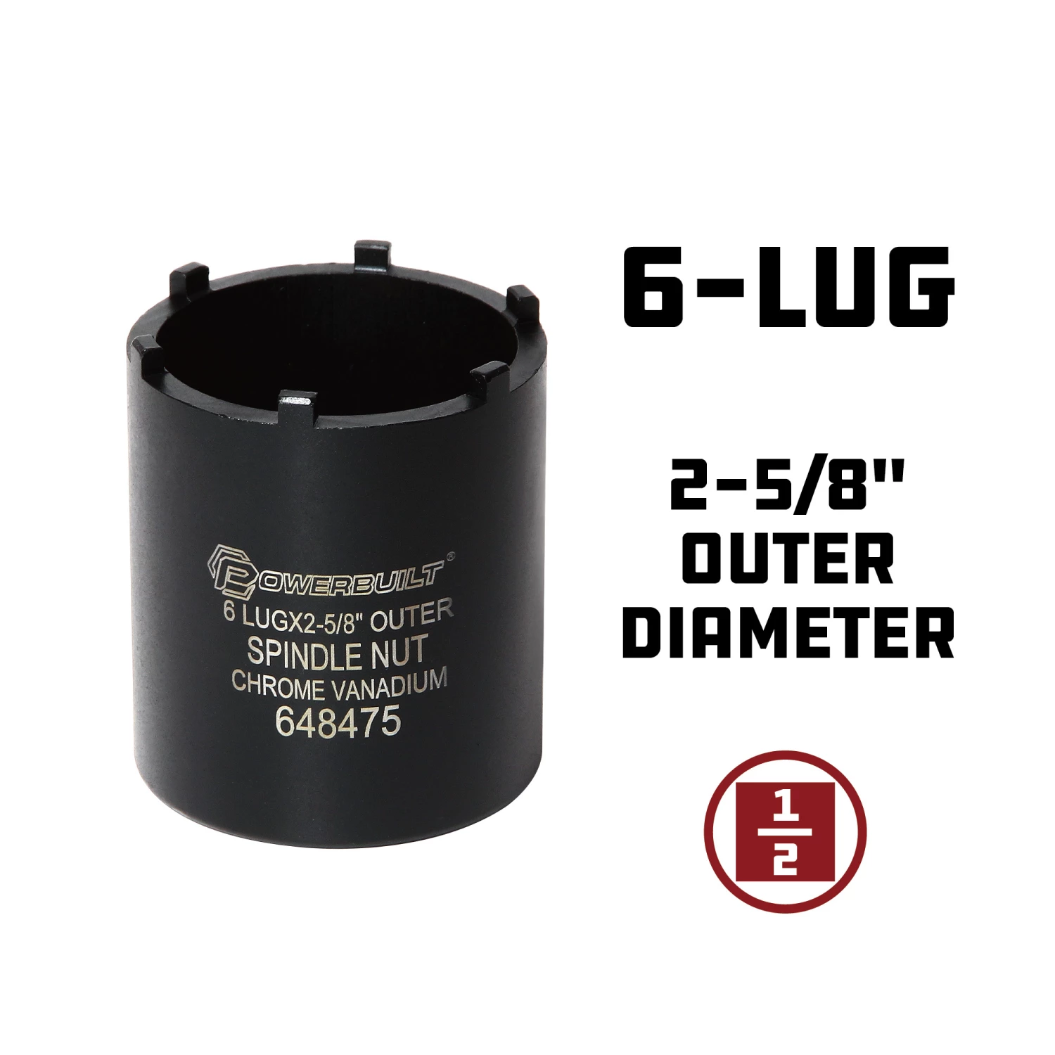Flash Sale 🥰 Powerbuilt 2-5/8 Inch 6 Lug Spindle Nut Socket - 648475 🔔 - Image 3