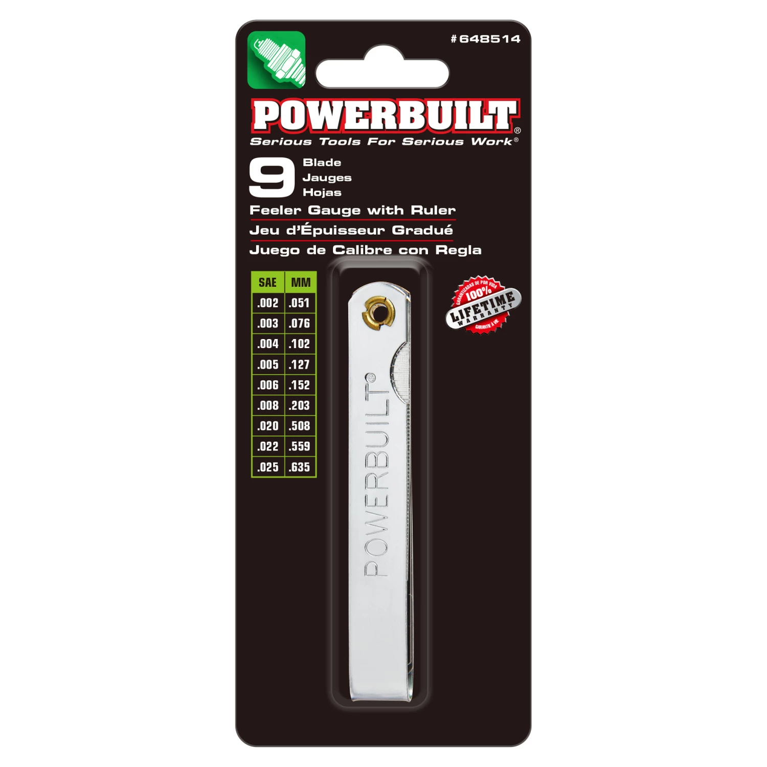 New 😀 Powerbuilt 9 Blade Feeler Gauge And Ruler - 648514 ✔️ - Image 5