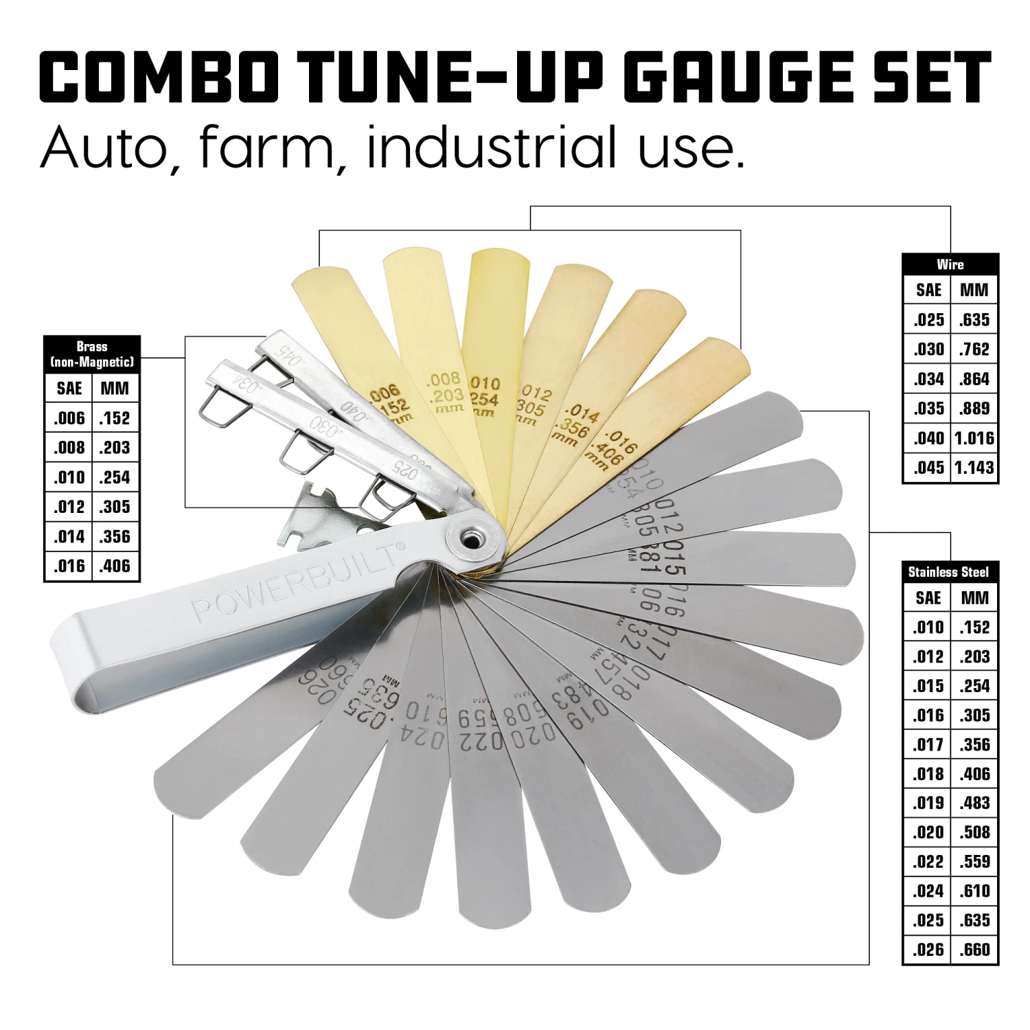 Brand new ๐ Powerbuilt 24-Blade Combo Tune-Up Gauge - 648518 ๐งจ - Image 2