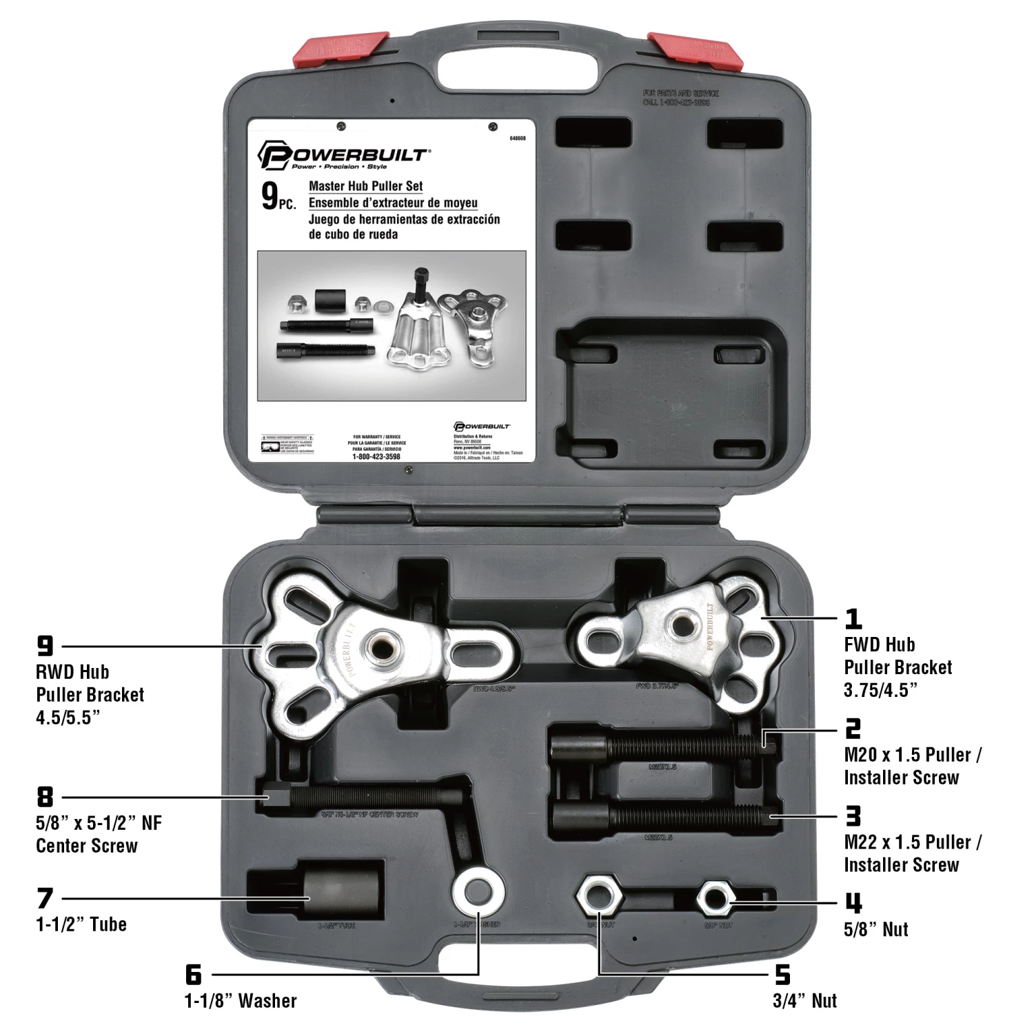 Brand new 🔥 Powerbuilt Master Hub Puller Kit - 648608 ❤️ - Image 3