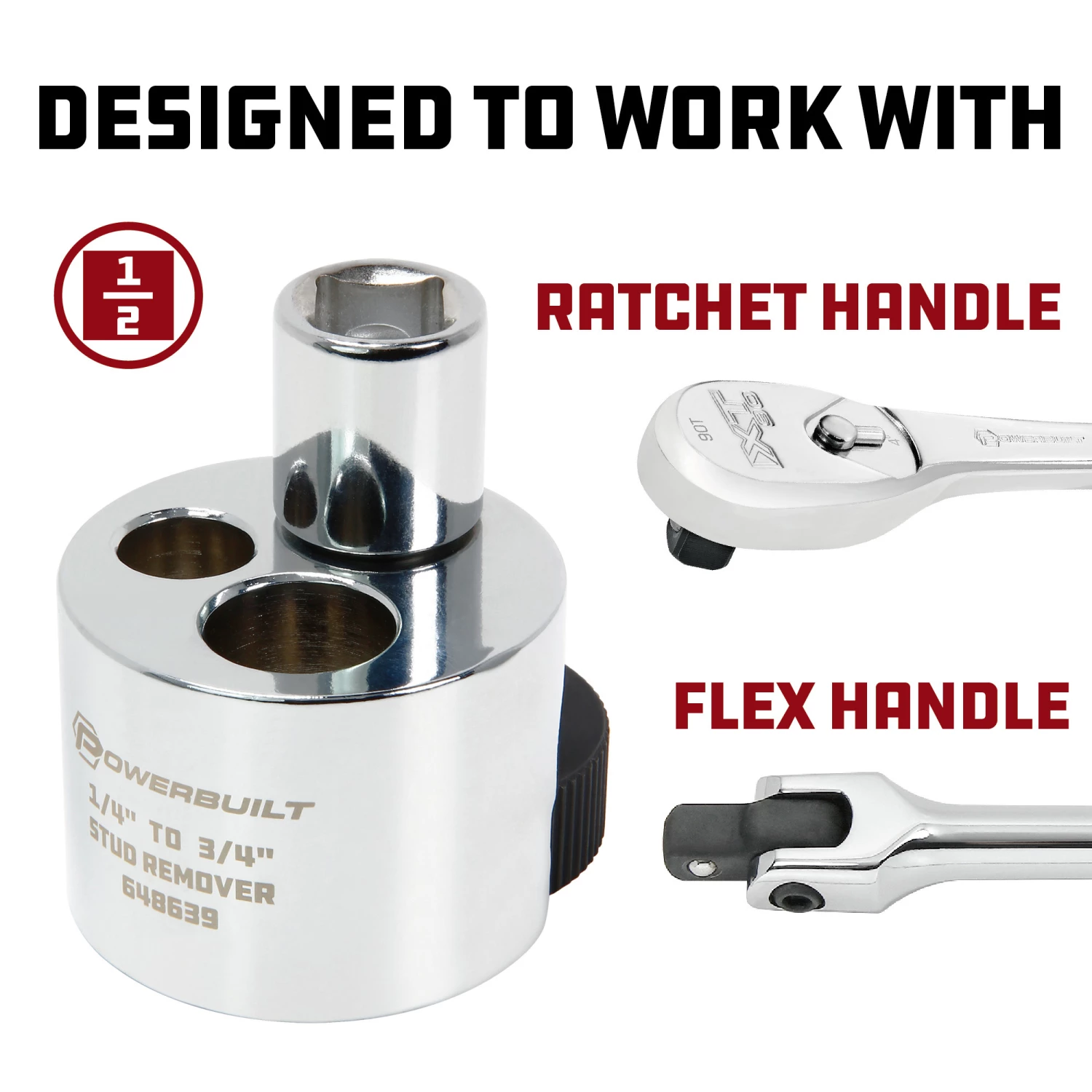 Discount 🤩 Powerbuilt Stud Remover 1/4 Inch to 3/4 Inch - 648639 🎉 - Image 3
