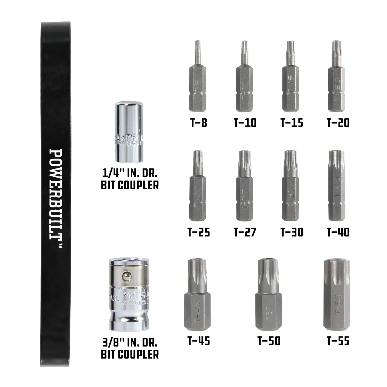 Best Sale 👏 Powerbuilt 13 Pc. Tamper Resistant Star Bit Set, Tamper Torx Bits, T10 to T55 ⌛ - Image 3