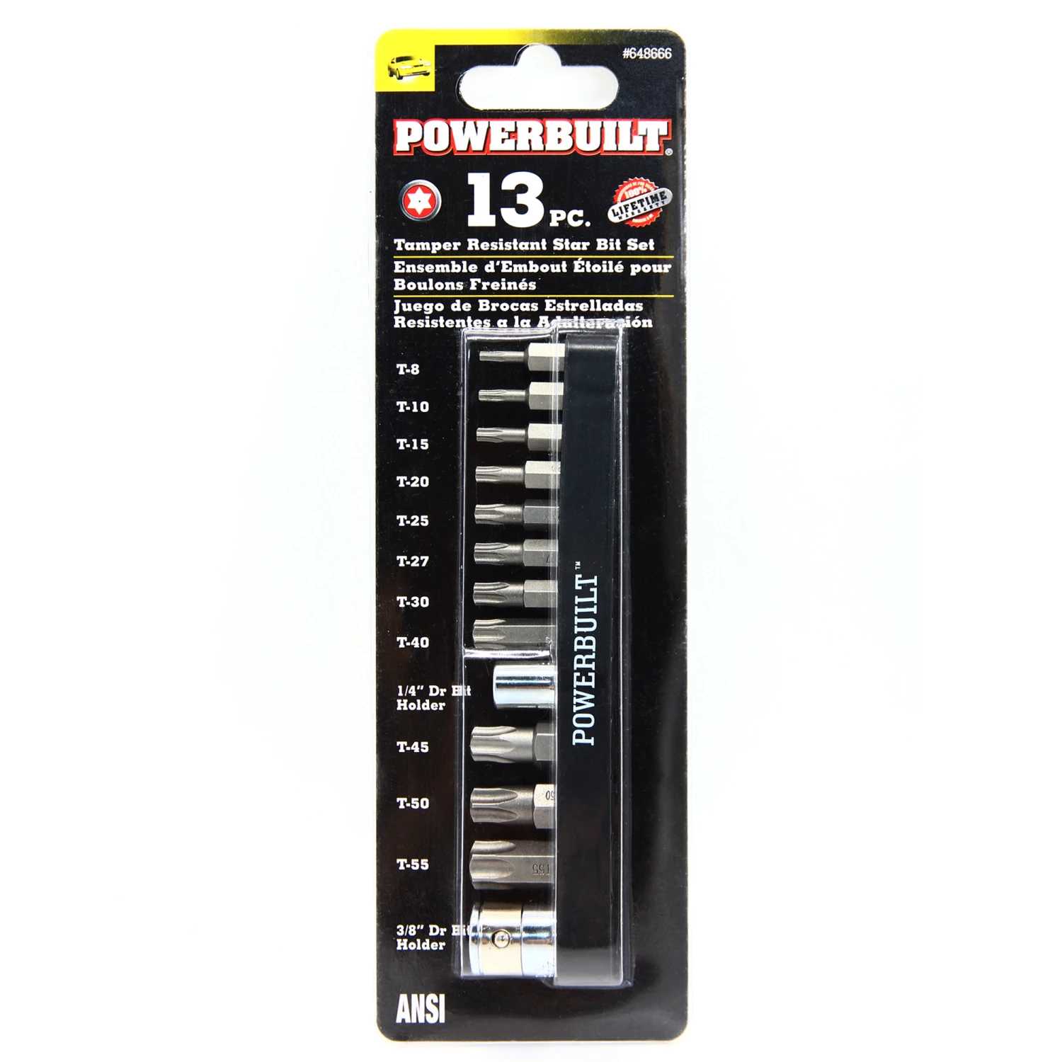Best Sale 👏 Powerbuilt 13 Pc. Tamper Resistant Star Bit Set, Tamper Torx Bits, T10 to T55 ⌛ - Image 4
