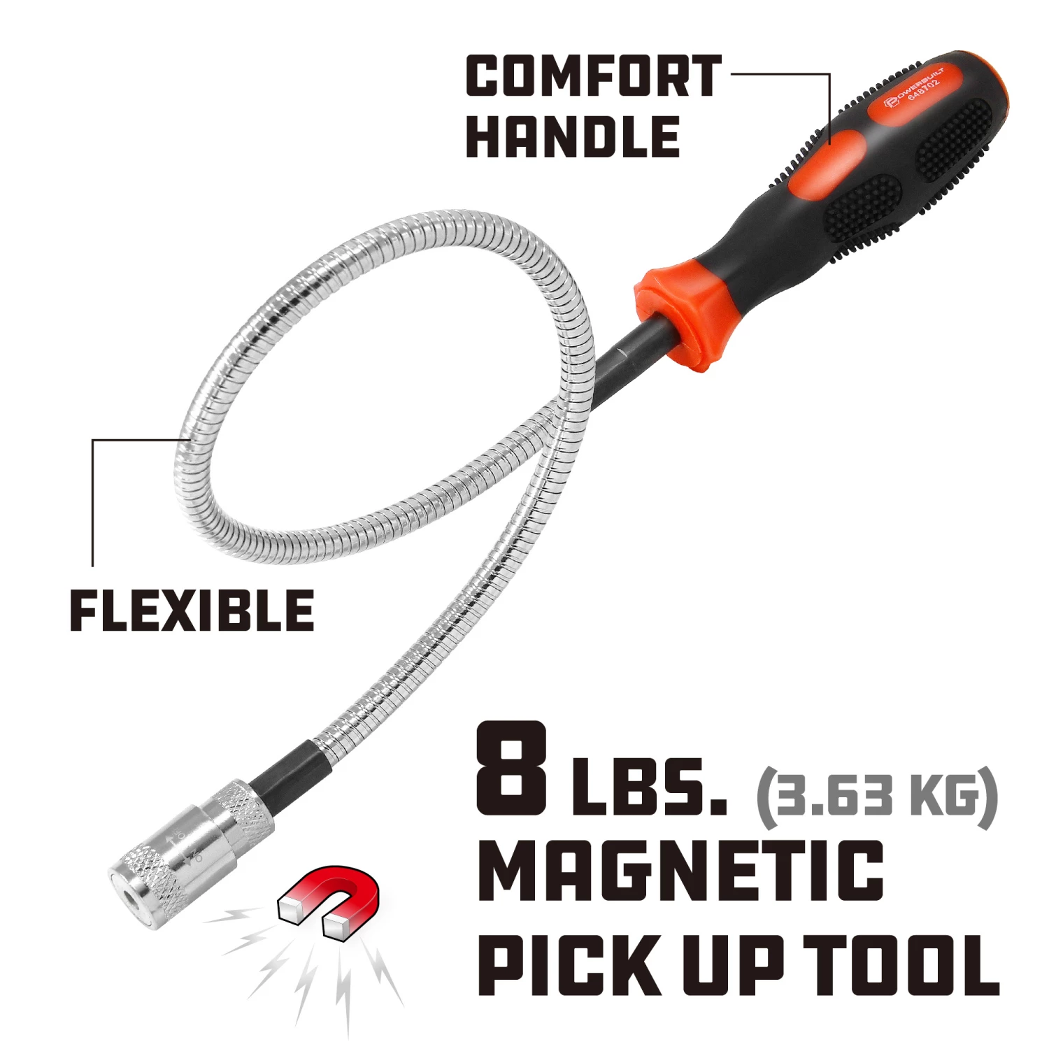 Cheap ๐ Powerbuilt 8Lb Flexible Led Magnetic Pick Up Tool - 648702M ๐ - Image 3