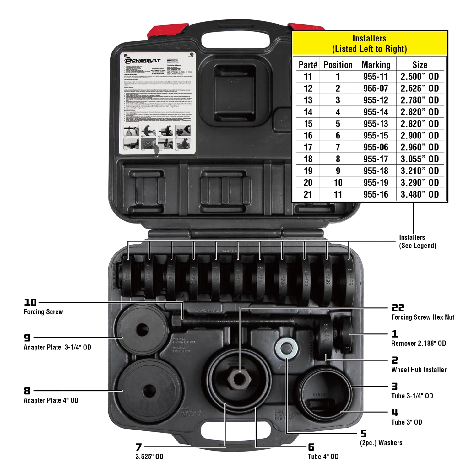 New 👏 Powerbuilt 23 Piece Forward Bearing Remover & Installation Set - 648741 🔥 - Image 3
