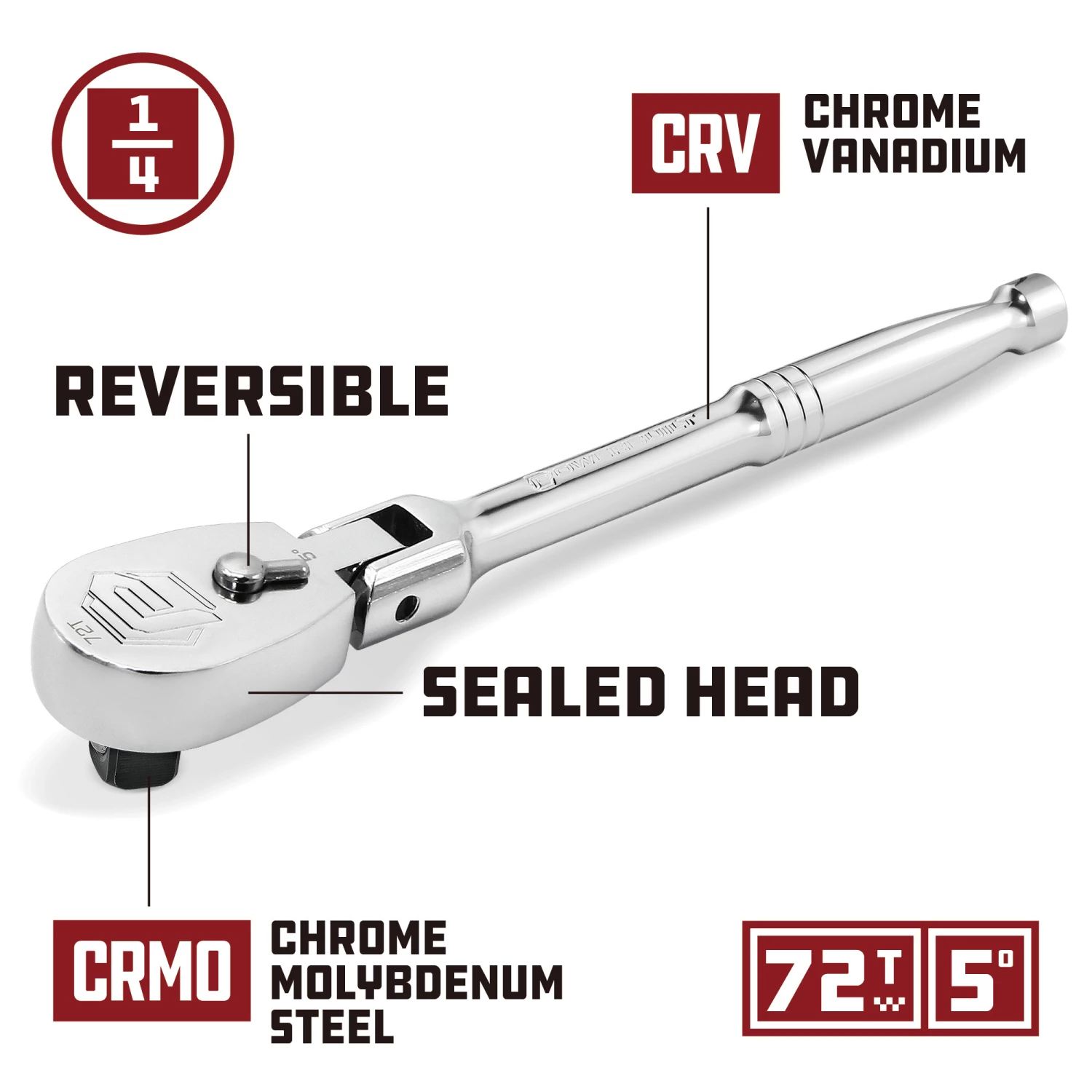 Brand new 🥰 Powerbuilt 1/4 Inch Drive 72 Tooth Sealed Head Flex Ratchet - 649933 😀 - Image 3