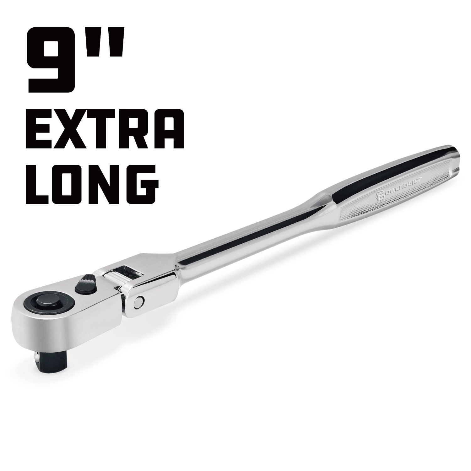 Budget 🥰 Powerbuilt 3/8 Inch Drive 72 Tooth Pro Tech 9 Inch Long Reach Flex Head Ratchet with Contour Handle - 649952 🧨 - Image 7