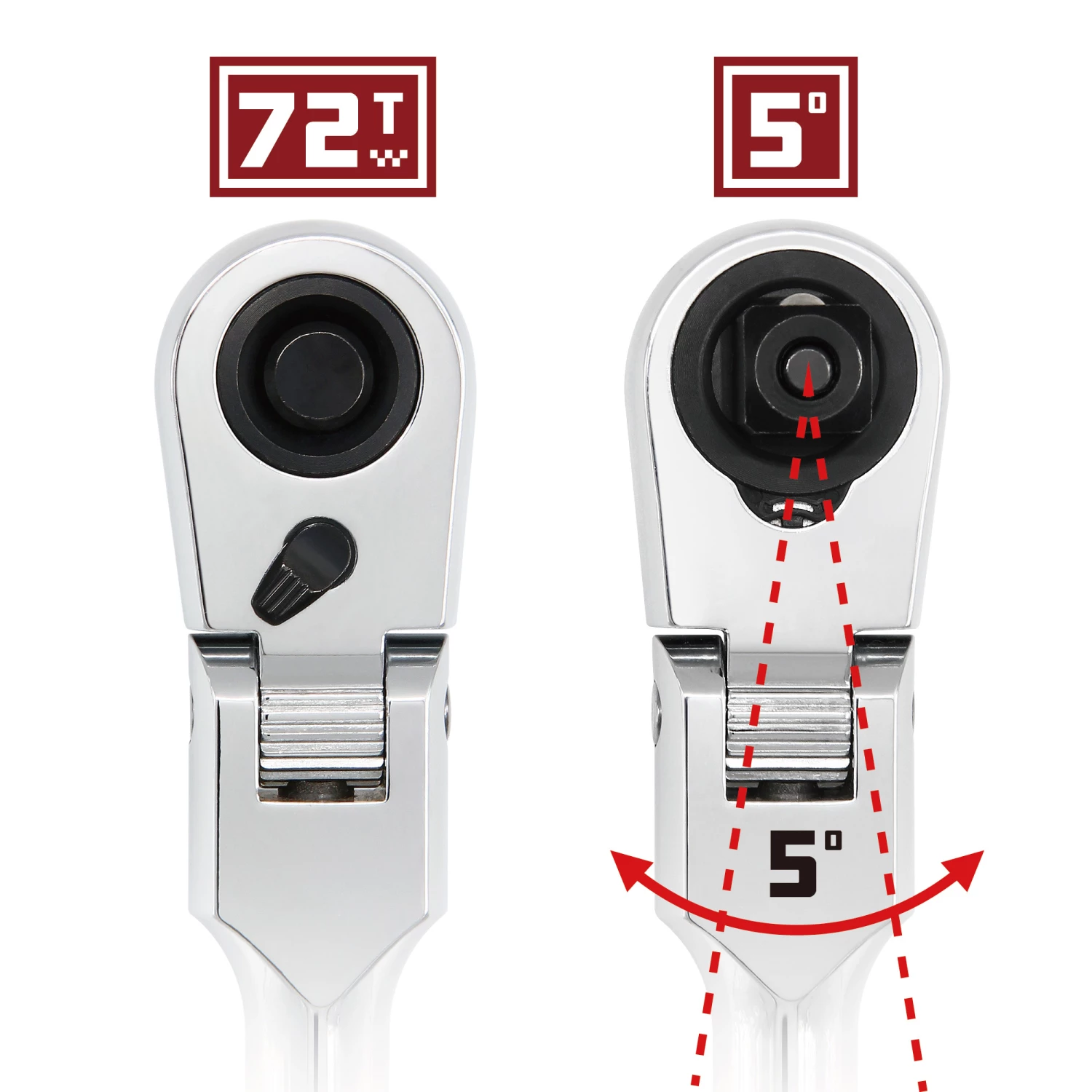 Buy 🎉 Powerbuilt 1/2 Inch Drive 72 Tooth Pro Tech 17 Inch Long Reach Flex Head Ratchet with Contour Handle - 649955 🛒 - Image 3