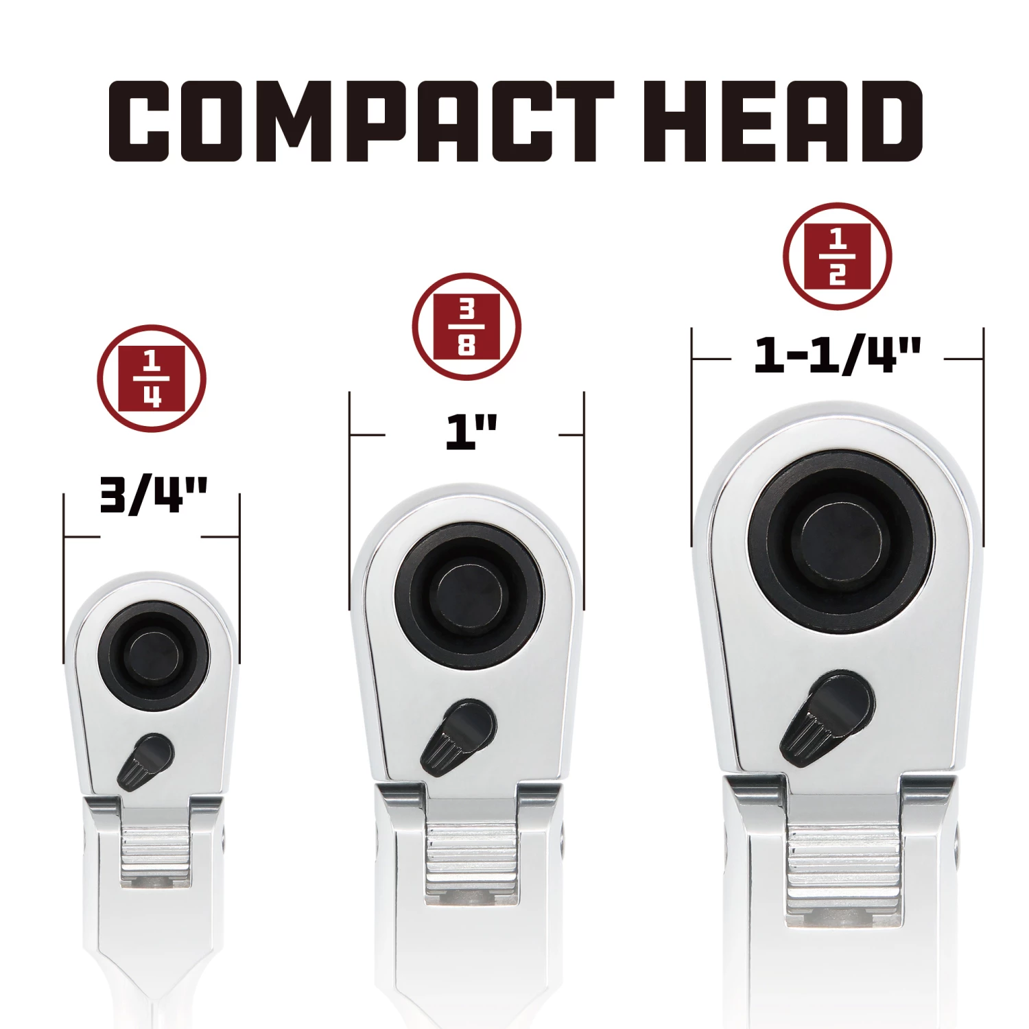 Budget 🥰 Powerbuilt 3/8 Inch Drive 72 Tooth Pro Tech 9 Inch Long Reach Flex Head Ratchet with Contour Handle - 649952 🧨 - Image 5