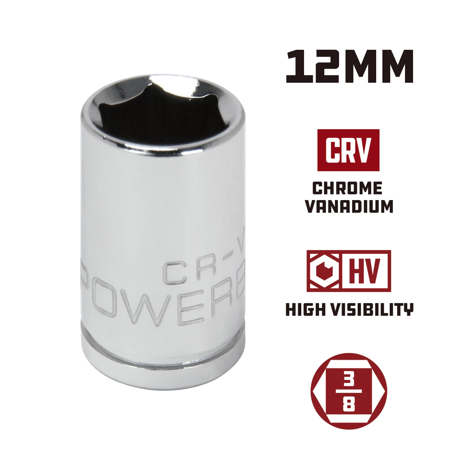 Flash Sale 🤩 Powerbuilt 3/8 in. Drive x 12mm 6 Point Metric Socket 12mm - 940027 🎁 - Image 5